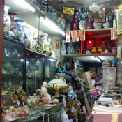 Chinese antiques and vintage goods on Hollywood Road in Hong Kong. Photo by alphacityguides.